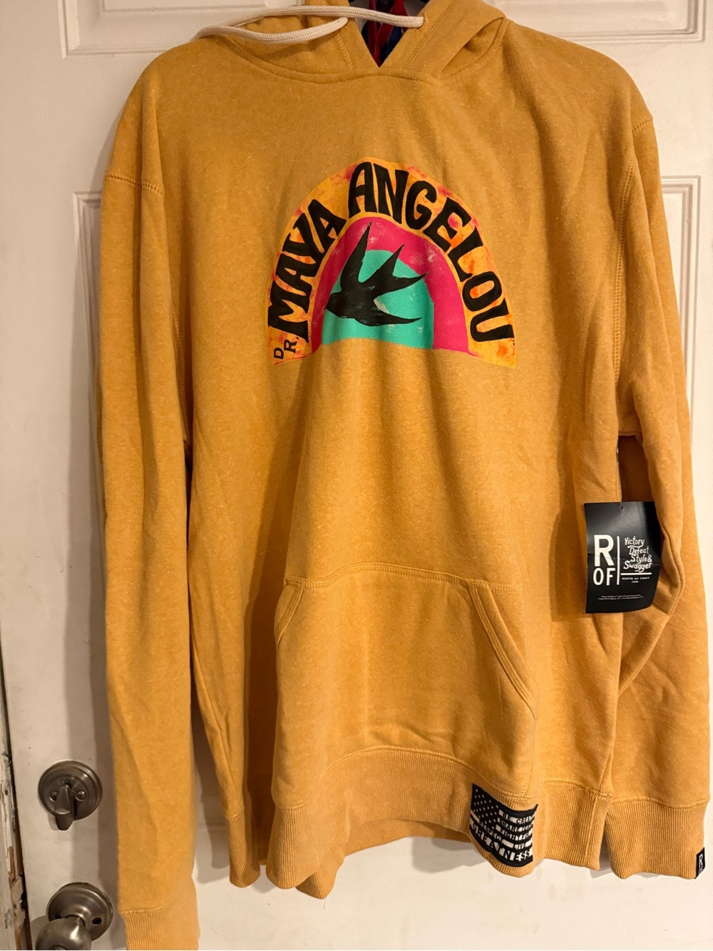 Maya Angelou Graphic Crewneck Sweater in Mustard Yellow